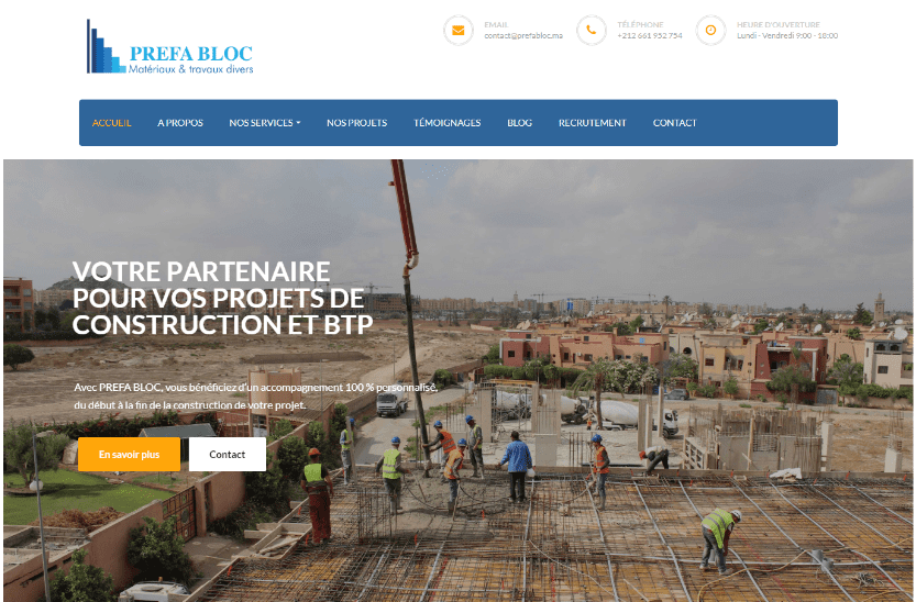 Prefa Bloc Site Web Marrakech