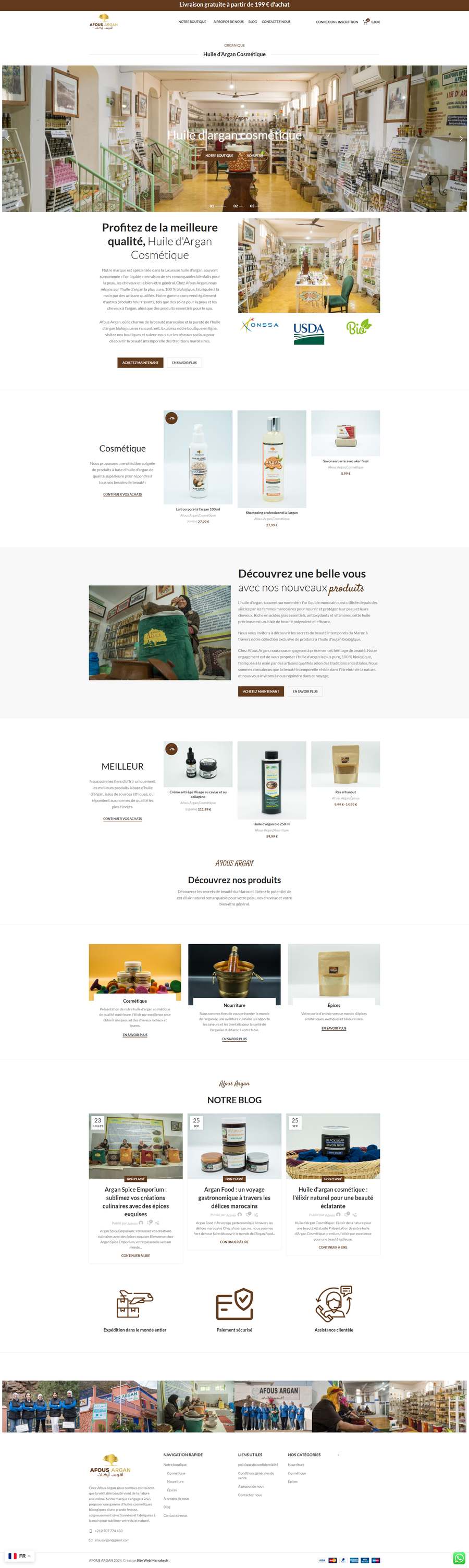 Réalisation site web Marrakech - Afous Argan