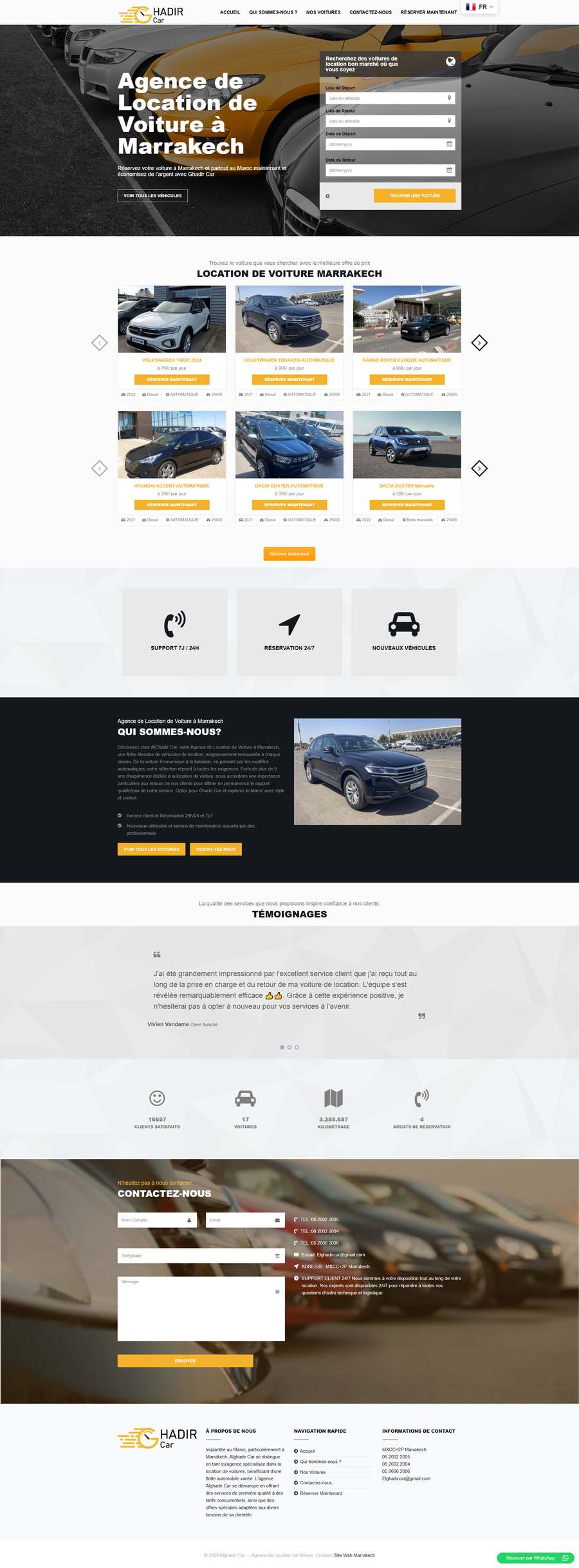 Réalisation site web Marrakech - Alghadir Car