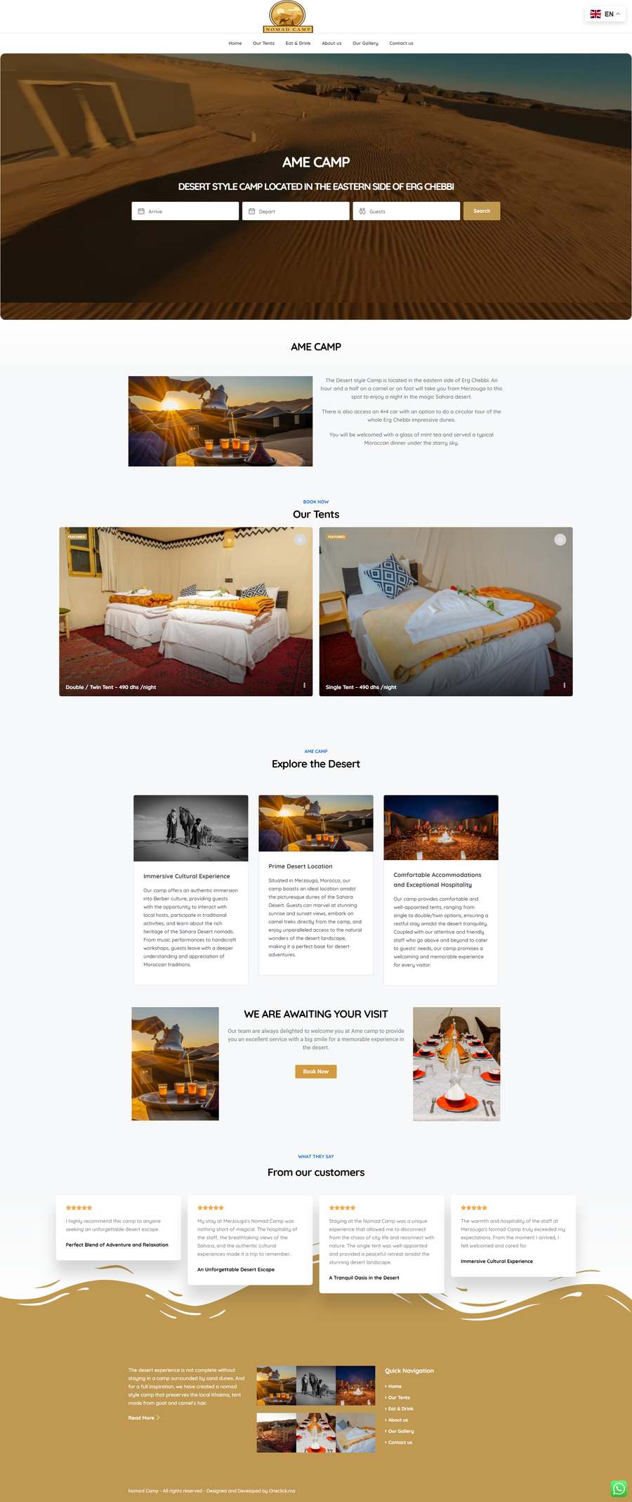 Réalisation site web Marrakech - Amecamp
