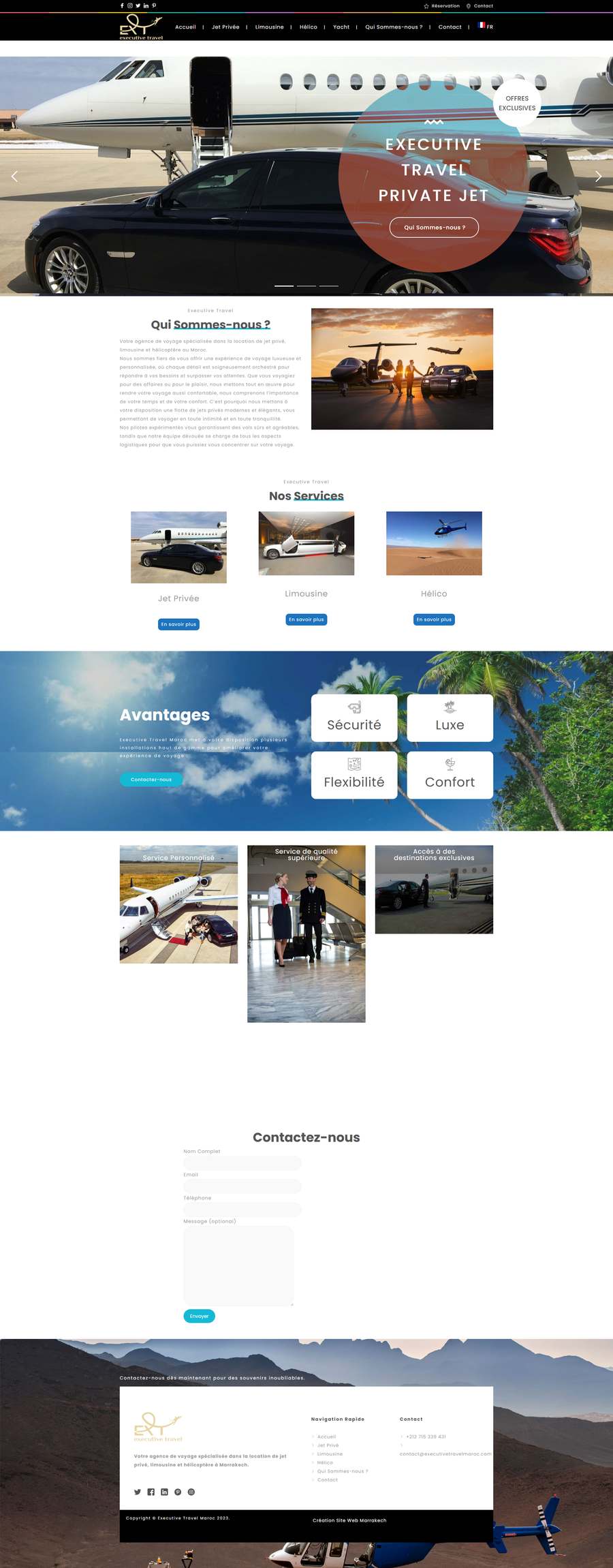 Réalisation site web Marrakech - Executive Travel Maroc