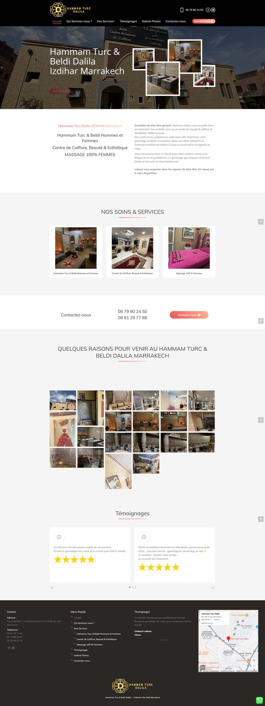Réalisation site web Marrakech - Hammam Turc Dalila
